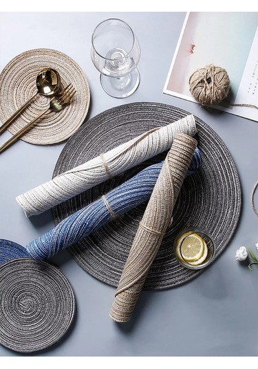 Home Balance Yuvarlak Masa Kılıkçılığı Servis Peçeteleri 243834429 Siyah