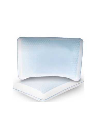 2 Adet Terletmeyen Visco Ortopedik Yastık,serinleten Jelli Yastık Çift Yönlü 60x40-15 Cm Beyaz