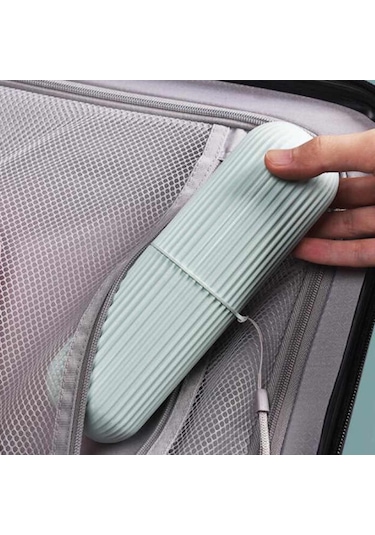 Seyahat Tipi Diş Fırçası Kabı Makyaj Malzemesi Saklama Kutusu Yeşil