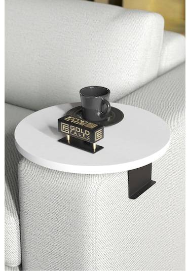 Zigon Sehpa Yan Sehpa Ayarlanabilir Tepsi Dekoratif Modern Tepsi Beyaz Beyaz