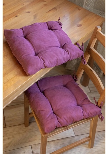 Slavıca Sandalyeye Takılan Bağcıklı Kare Yastık 40x40cm 363124952 Şarap Rengi