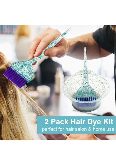 Mufunye Saç Boyama Ve Bakım Seti - Mavi Renk, Fırçalı Ve Kase İkili Paket