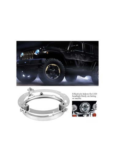 Yaozixa 7 İnç Çelik Far Tutucu, Jip Wrangler/bj40/atv İçin Dayanıklı, Titreşim Azaltıcı, Led Far Sabitleyici