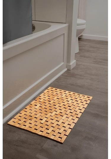 Digithome Kaymaz Taban Katlanabilir Çok Amaçlı Mat Dekoratif Banyo Paspası 50x80 Cm- 1401 Bej