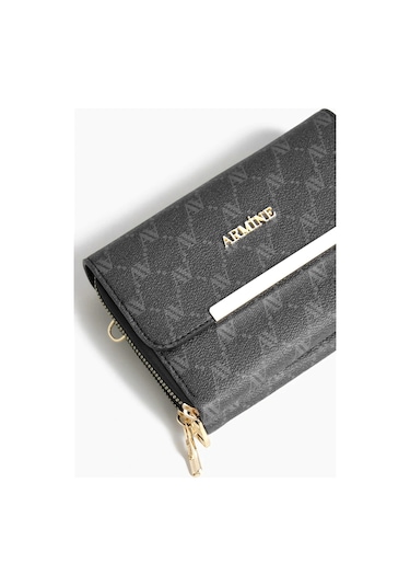 Armine 381 Kadın El Çantası Siyah Baskılı Siyah Baskılı