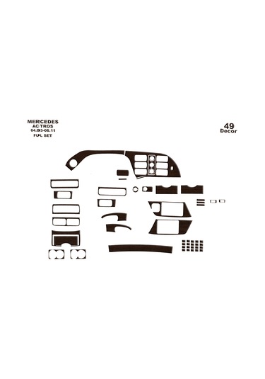 Mercedes Actros Konsol-torpido Kaplama 2003-201 49 Parça-koyu Meşe Seçenekler