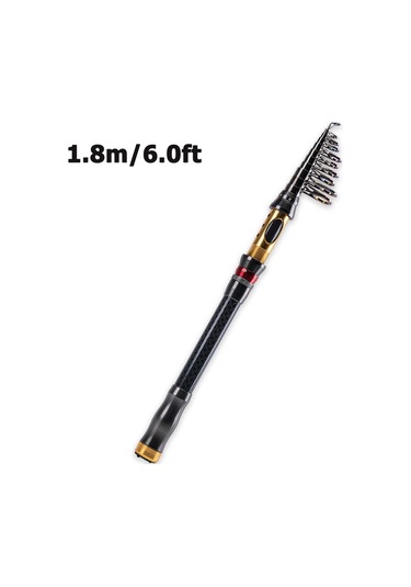 1 Parça Taşınabilir Teleskopik Olta Katlanabilir Trolling Olta Kamışı 1,8 M/6,0 Ft