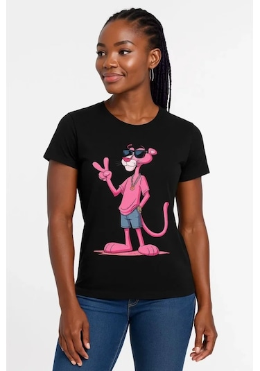 Efnaz Style Bisiklet Yaka Kısa Kollu Baskılı T-shirt - Siyah