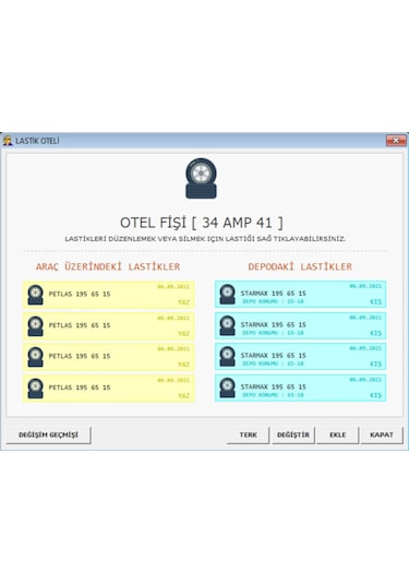 Oto Lastik Servis Ve Otel Programı + Muhasebe Programı (511799924)