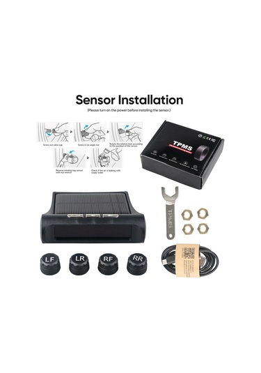 Sones T1 Araca Monteli Güneş Enerjili Kablosuz Lastik Basıncı İzleme Sistemi