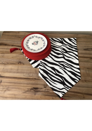 Zebra Desenli Runner & Supla Çok Renkli