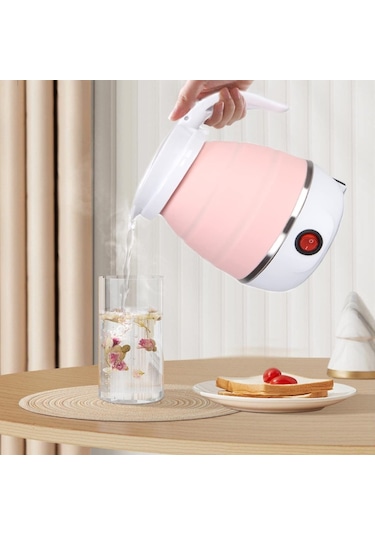 Ev Seyahat Abd Tak 110v Beyaz İçin Taşınabilir Katlanır Silikon Elektrikli Su Isıtıcısı