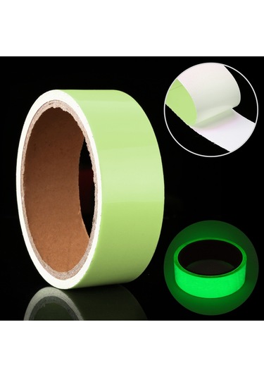 Sones Işıklı Bant Yeşil Karanlıkta Parlayan Duvar Stickerı Işıklı Fotolüminesan Bant Sahne Ev Dekorasyonu, Boyut: 3cm X 10m Yeşil Işık