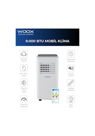 Woox FDPH26-2029ZR5 9000 BTU Taşınabilir Mobil Klima
