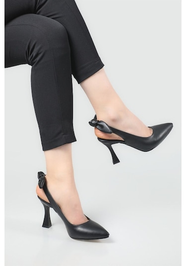 Bilener 2853 Kadın 9 Cm Topuklu Arkası Açık Stiletto Ayakkabı 001