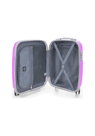 Coral High Renkli Çizgili Desenli Kabin Boy Valiz 50cm 16541 Çok Renkli