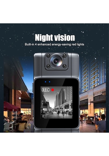 Hallow D12552-1 Ses Video Kayıt 4K UHD Mini Vücut Kamerası