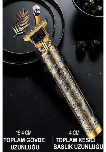 Jasper Metal Gövdeli T Bıçak Saç Ense Sakal Tıraş Makinesi