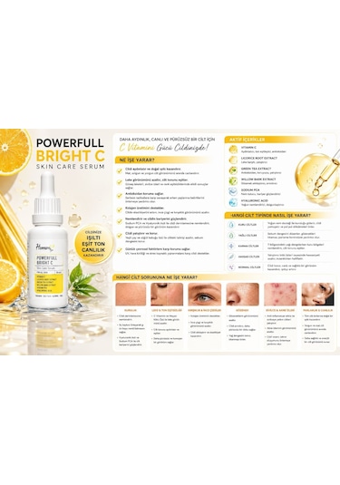 Homm Life Bright C İnce Çizgi Görünümünü Azaltan Serum 30 ML