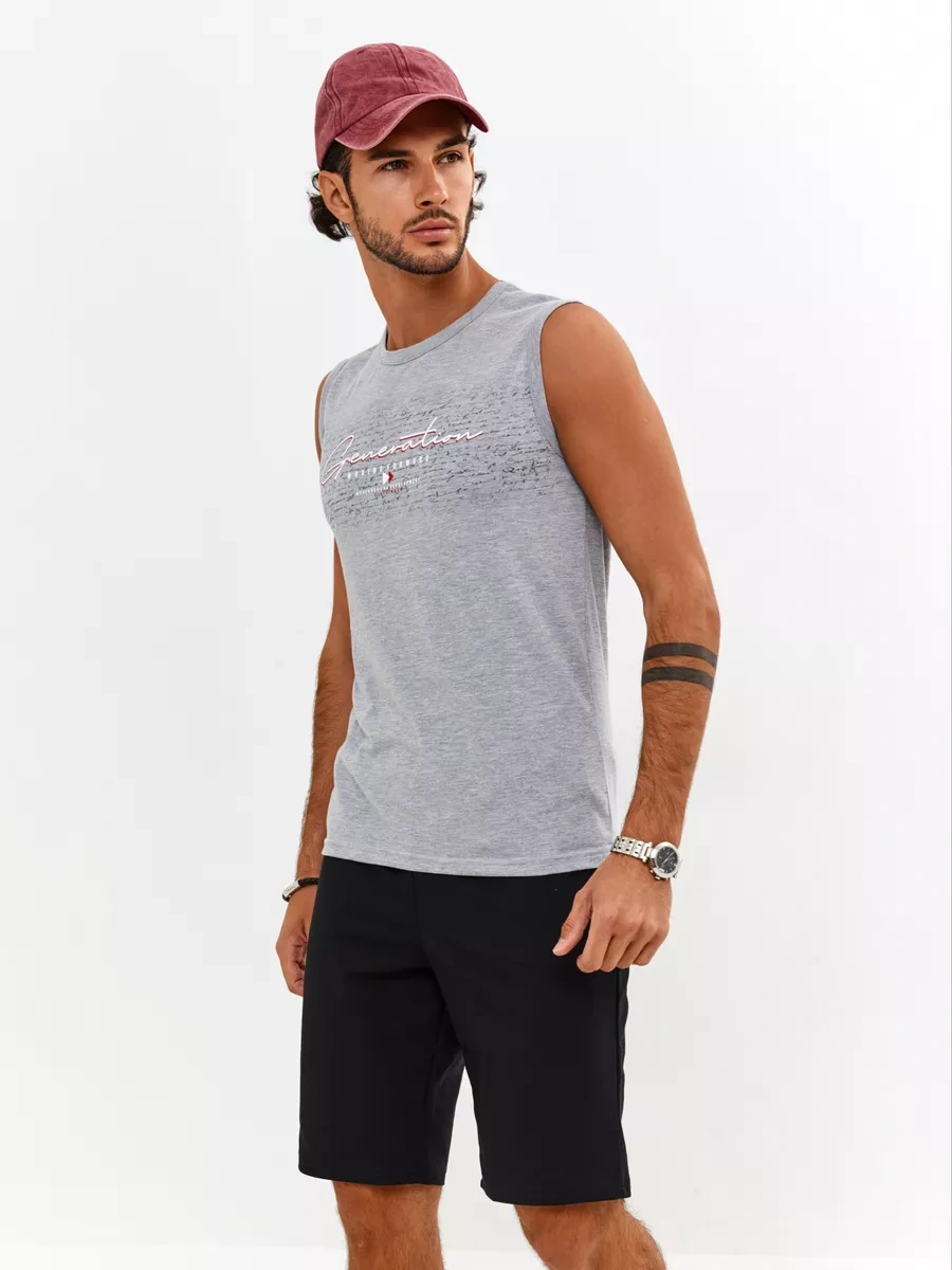 Coffa Spor İç Çamaşırı Çapraz Baskılı Atlet 73259924 Gri