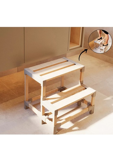 Evinizin Atölyesi 2 Basamaklı Ahşap Merdiven