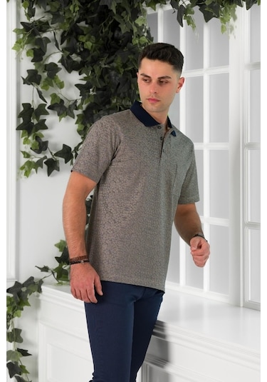 Nehir By Faruk Ülker Polo Yaka Cepli Desenli Merserize Süperfine
