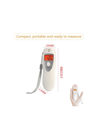 Kangvka Beyaz Taşınabilir Alkol Testeri - Yüksek Hassasiyetli, Dokunsuz, Alarm Ayarı, Otomatik Kapatma, Aaa Pil Gerektirir Beyaz