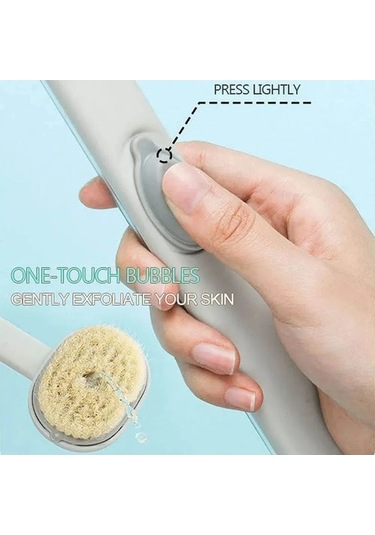 Besthome1 Lieviry Uzun Saplı Duş Fırçası - Sabun Dispenserli, Sırt Masajı İçin Pembe Pembe