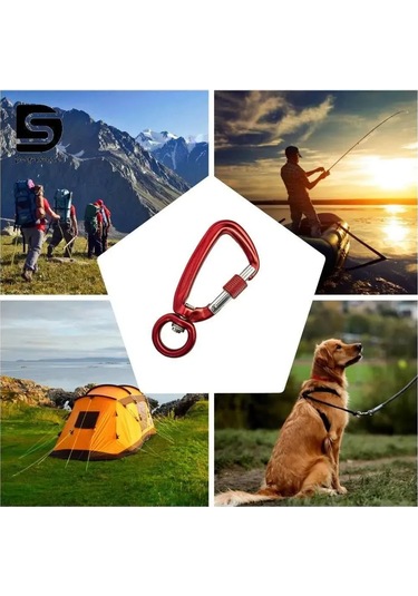 Suofeng Döner Halkalı 7075 Hafif Alüminyum Karabina - 400 Kg Taşıma Kapasiteli