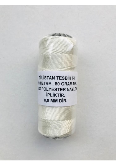 Makaralı Kalın Tesbih İpi.Beyaz..110 Metre