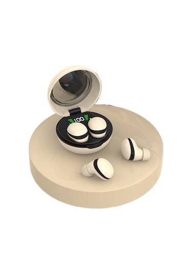 Lıcorıce Görünmez Bluetooth Kablosuz Kulaklık Mini Ultra Küçük Minyatür Ağrısız Kulak İçi Kulaklık Sarı