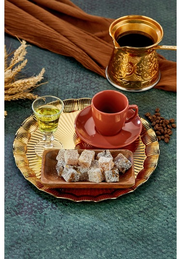 Cooker 25 Cm Yuvarlak Tepsi - Parlak Yüzeyli Sunum Tepsisi 25x25 Cm Altın