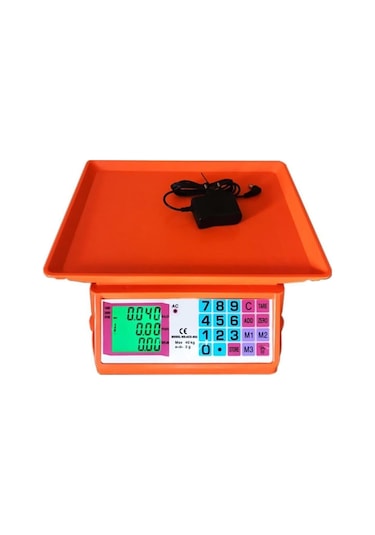 Yeni Renkli Elektronik Dijital Manav Market Pazarcı Mutfak Terazisi 40 Kg Kapasite 2 Gr Hassasiyet Renkli