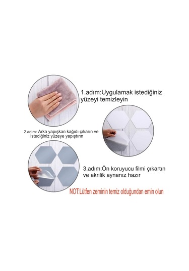 Altıgen Dekoratif Duvar Aynası 12 Parça