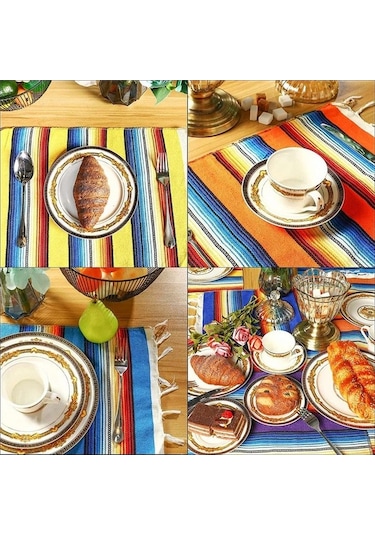 Moly Yıkanabilir Meksika Masa Örtüsü 33x48cm, American Servis, Meksika Partisi İçin Diğer