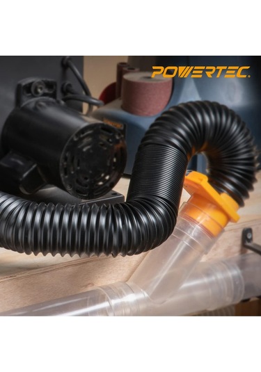 Powertec 70198 Esnek Toz Toplama Hortumu, 6,4 Cm Uzunluğunda 1