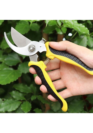 Qingmipy Bahçe Budama Makası Sk-5 Çelik Bıçaklı Ergonomik Silikon Kollü Ayarlanabilir Genişlikli Zirve Kesim Gücü 7.5 İnç Kırmızı-gri