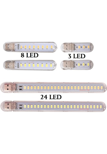 3 LED Beyaz Işık Taşınabilir Mini USB Led Lamba  5730 SMD St Kamp Beyaz