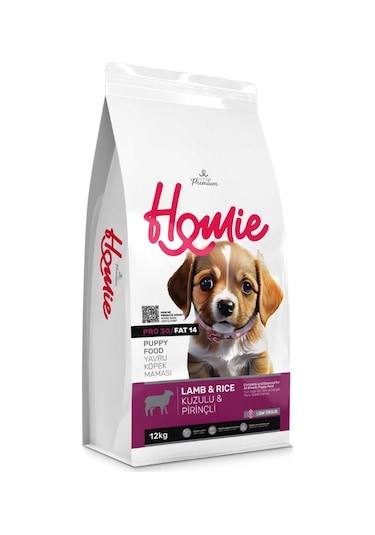 Homie Süper Premium Düşük Tahıllı Puppy Kuzu Etli Yavru Köpek Maması 12 Kg
