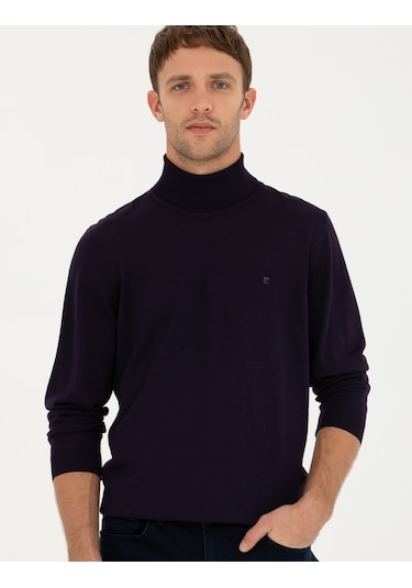 Pierre Cardin Erkek Mor Triko Kazak 50270052-vr038 Mor