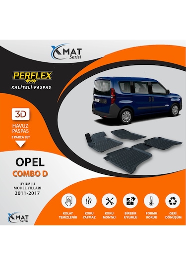 Perflex Paspas 3D Havuzlu X-MAT Combo D - Doblo III 2011-2017