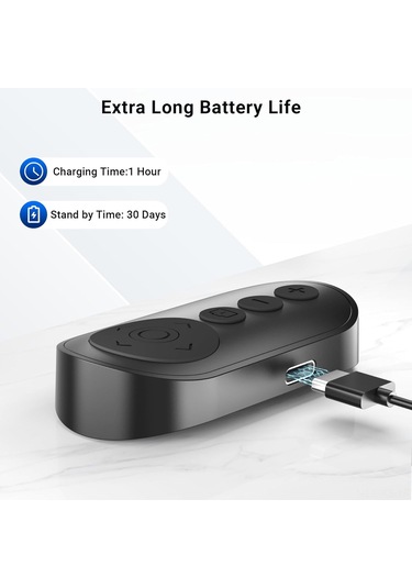 Reedark Bluetooth Kamera Kumandası: Zoom Özelliği, İphone-android Uyumlu, Ön-arka Kameradan Geçiş, Fotoğraf-video-kısa Video Çekimi