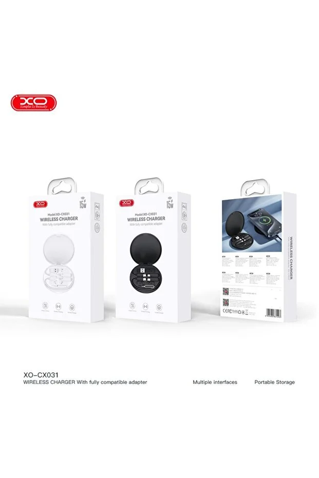Xo-cx031 Type-c Kablolu Micro&lightning&usb-a Adapto Rlu 15w Kablosuz C Oklu S Arj Aleti Sı Yah