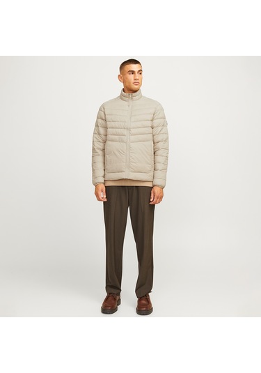 Jack&jones Sprint Puffer Colar Erkek Bej Dik Yaka Mont Bej