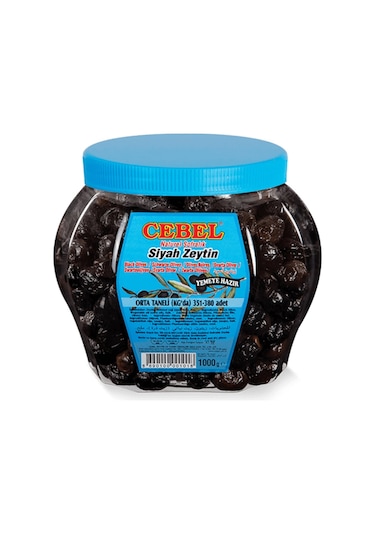 Cebel Orta Taneli 351-380 KB Siyah Zeytin Pet 1 KG