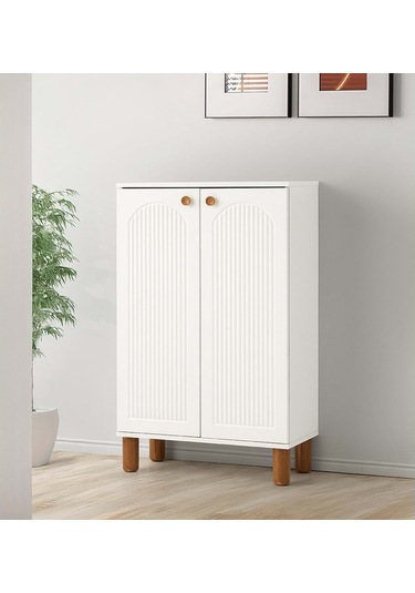 Mobilgen Beyaz Bohem Ayakkabılık Beyaz