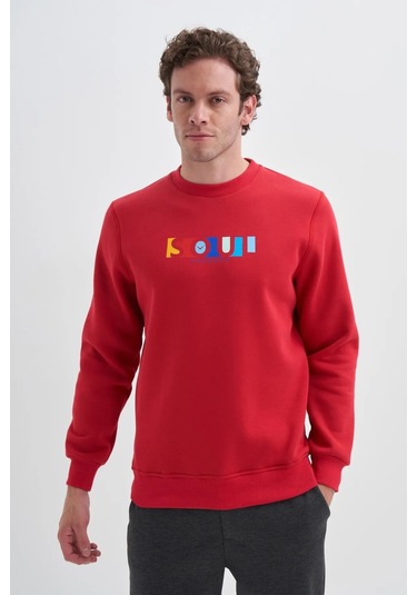 Cazador 3 İplik Şardonlu Sweatshirt 5161 Kırmızı Kırmızı
