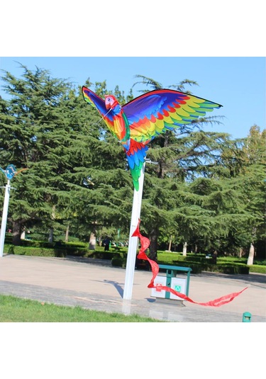 Vkemall 3d Renkli Papağan Uçurtma, 140x78cm, Hafif Dayanıklı, 100m İp Ve Taşıma Çantası, Çocuklar İçin Park/plajda Eğlence