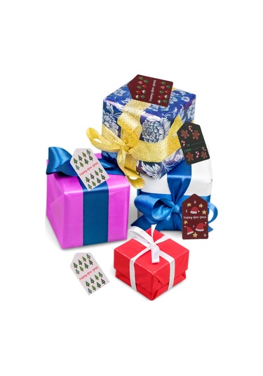 Yılbaşı Noel Şapka Temalı Hediye Etiketi, Yeniyıl Paketleme Kartı