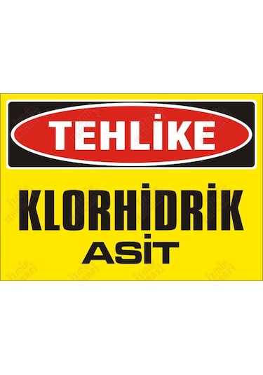 Tehlike Klorhidrik Asit Levhası
